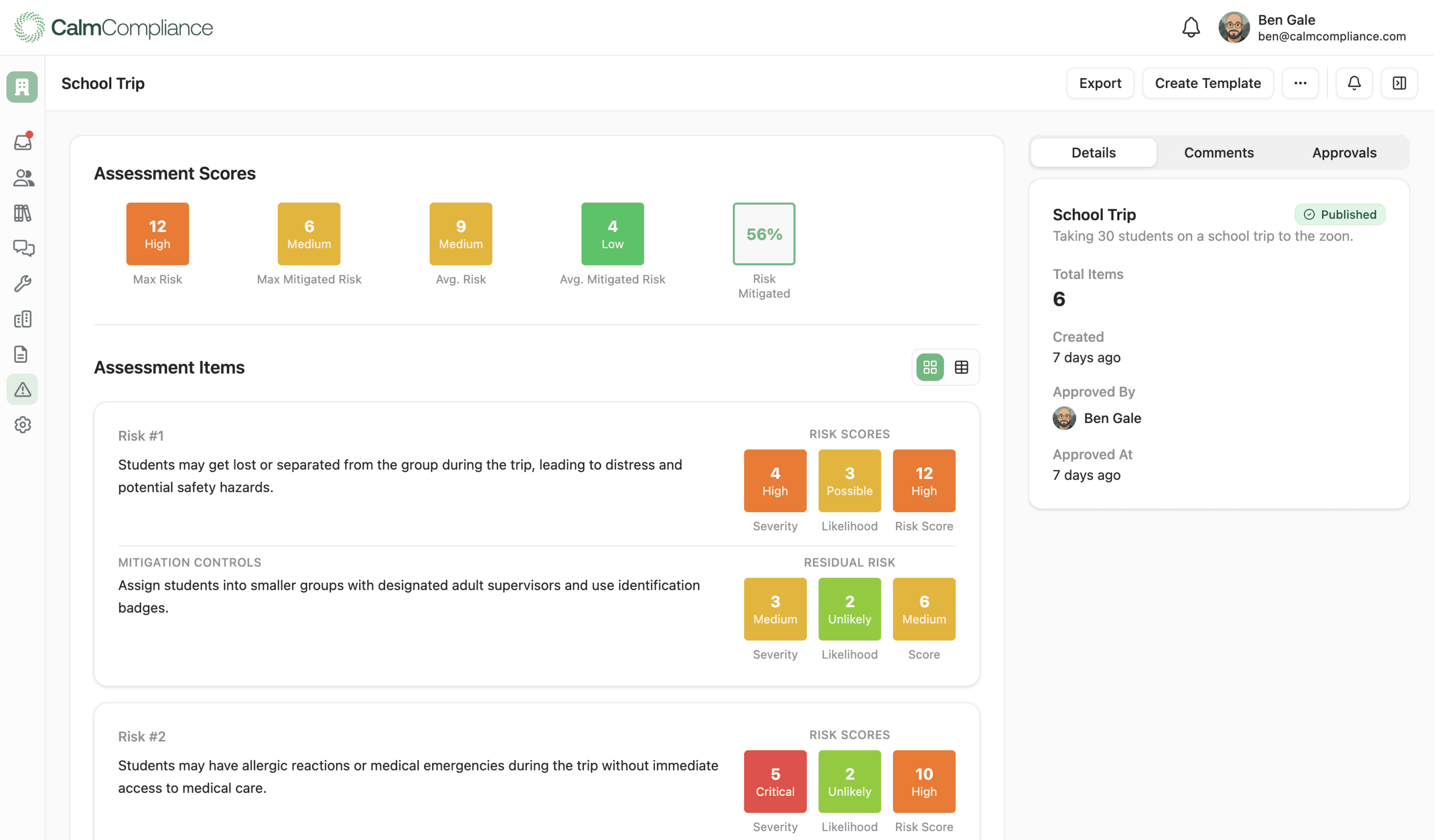 Education compliance dashboard designed for schools of all sizes