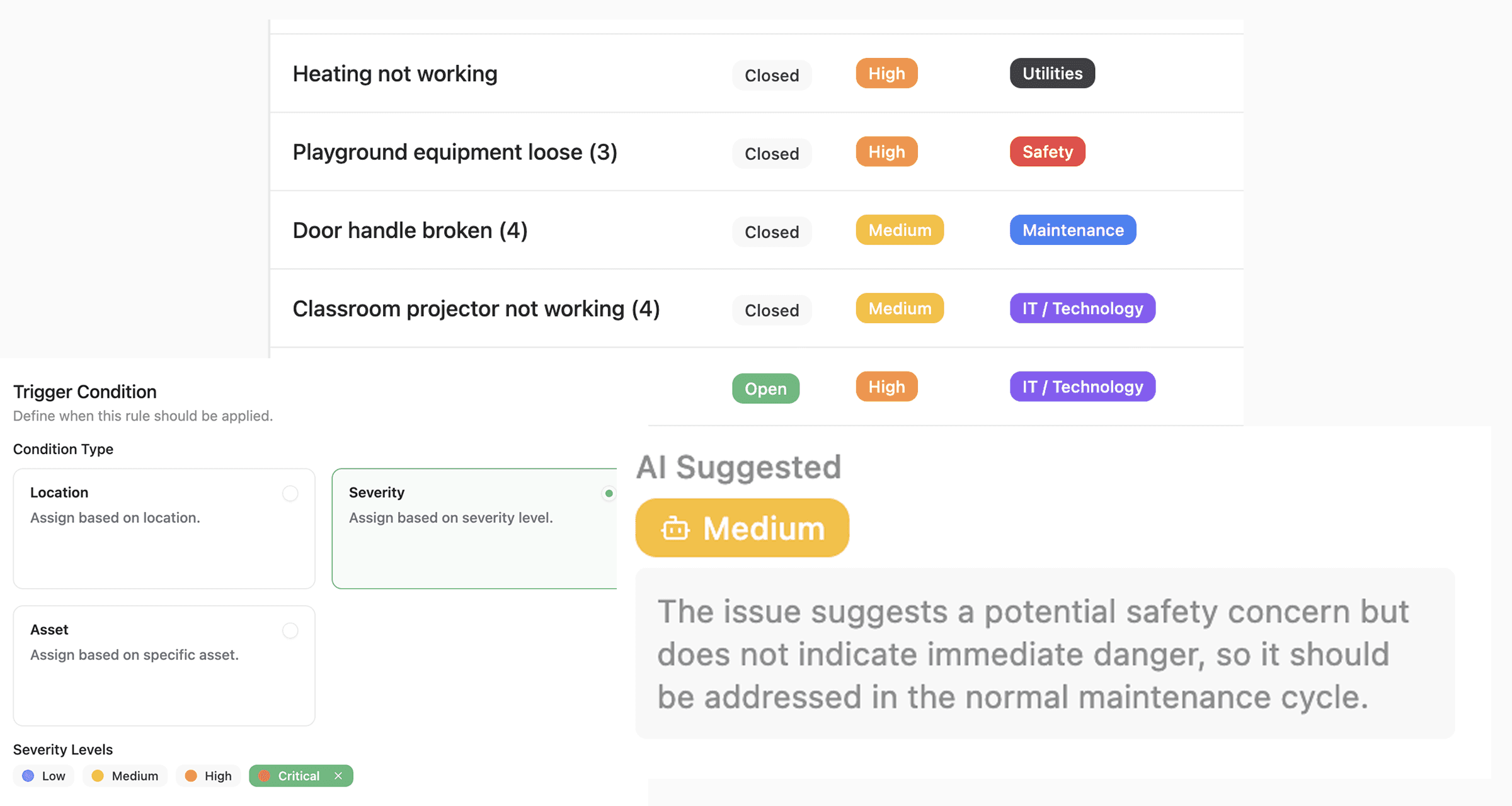 Asset management dashboard showing comprehensive tracking interface