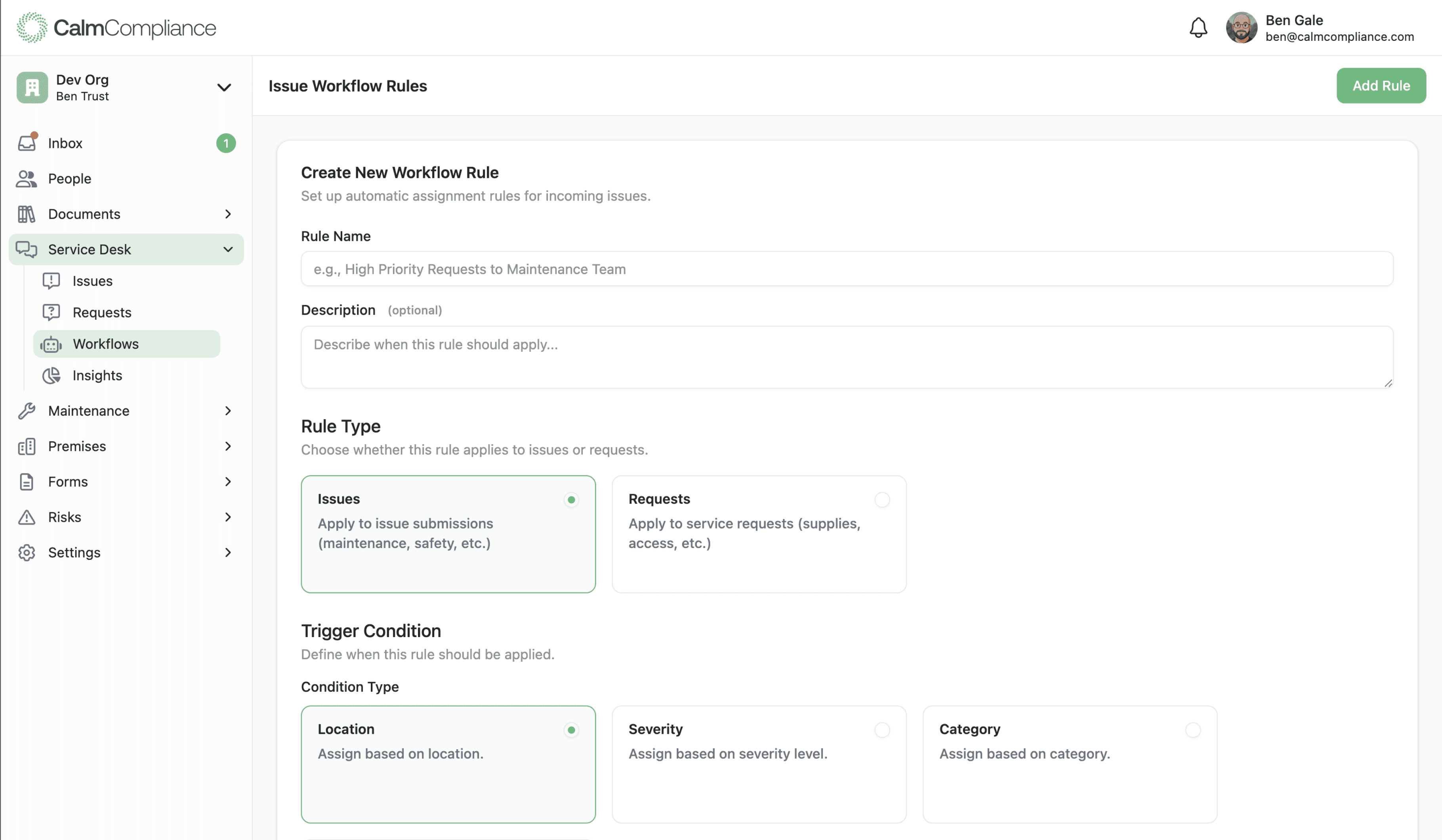 Operations management dashboard showing integrated asset and maintenance tracking