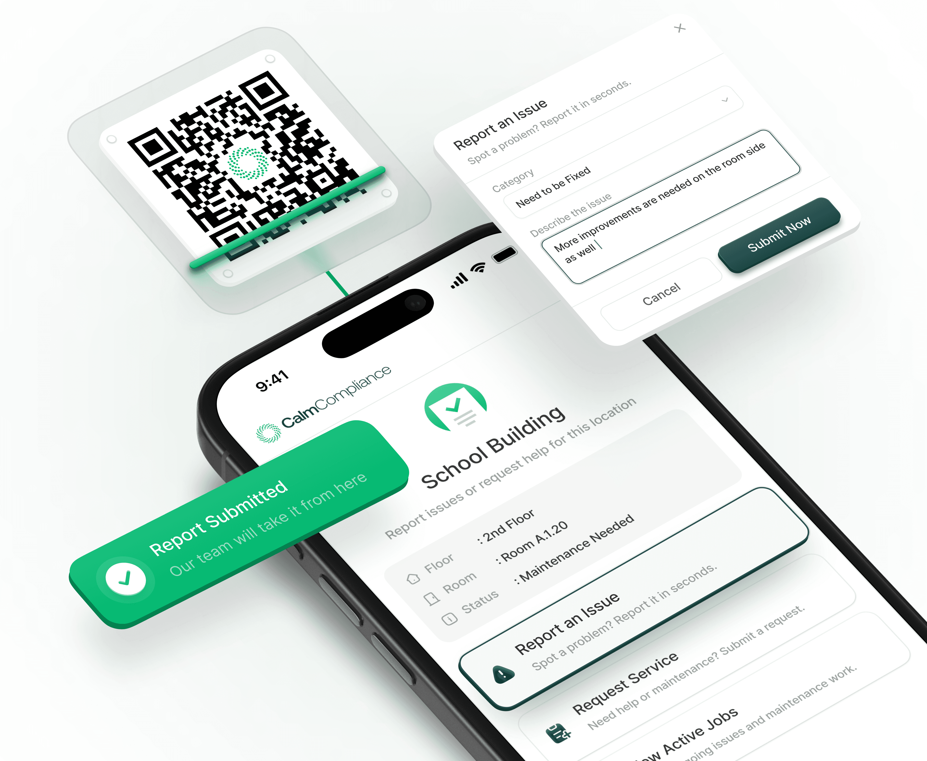 QR code integration for facilities assets and plant rooms