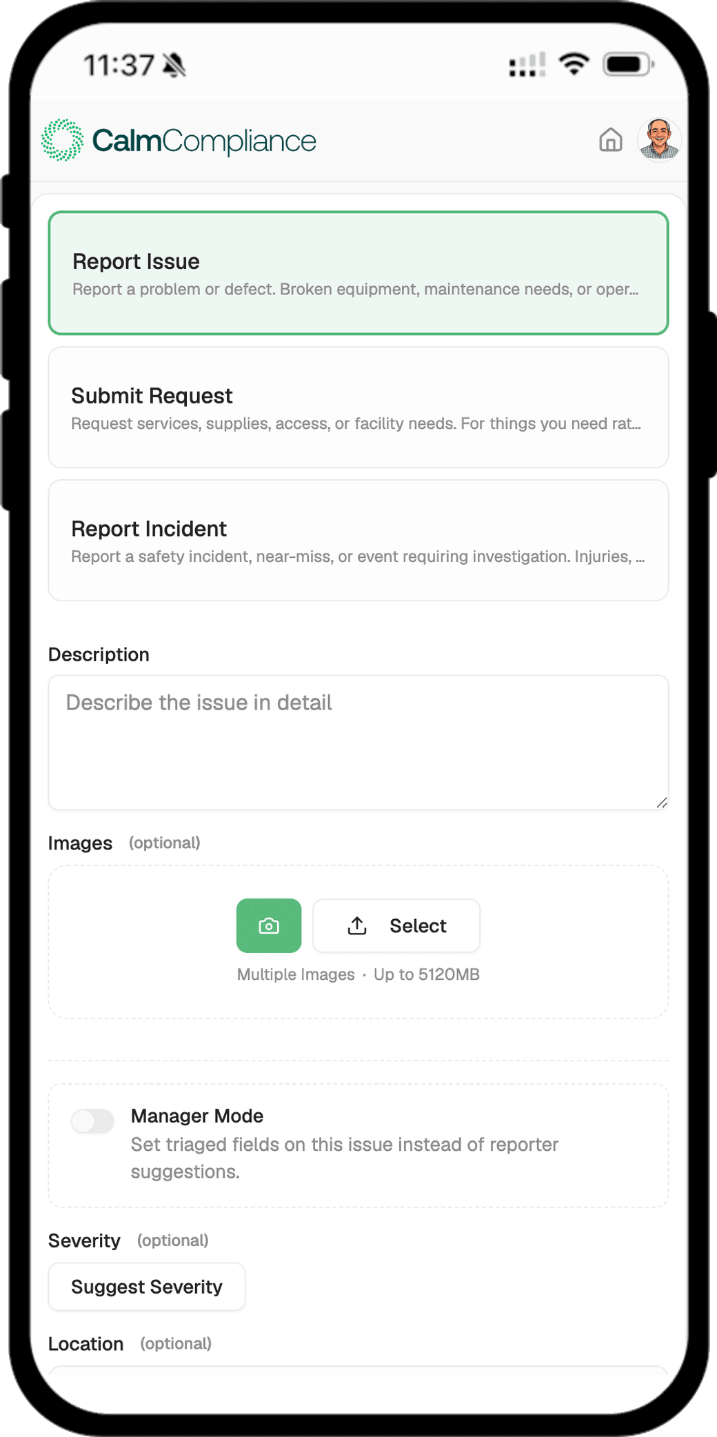 CalmCompliance dashboard showing unified compliance workflow